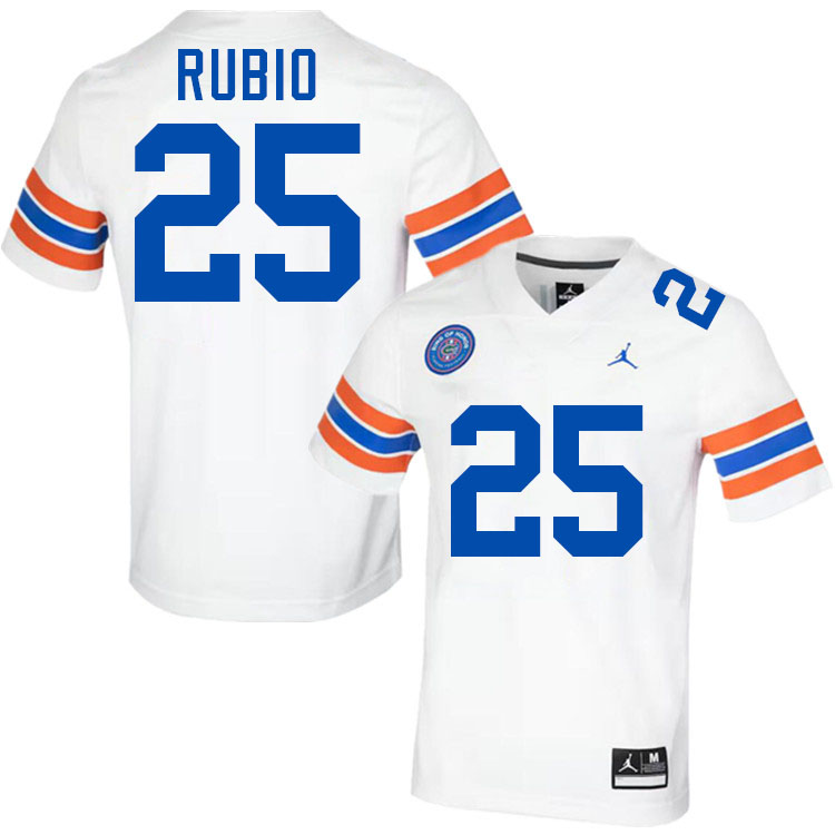 #25 Anthony Rubio Gators Jersey,Florida Gators College Football Jerseys Stitched-Throwback White  #25 Anthony Rubio Gators Jersey,Florida Gators College Football Jerseys Stitched-Throwback White